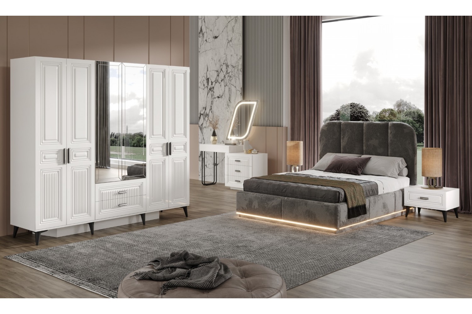 Aura Yatak Odası Takımı %100 MDF