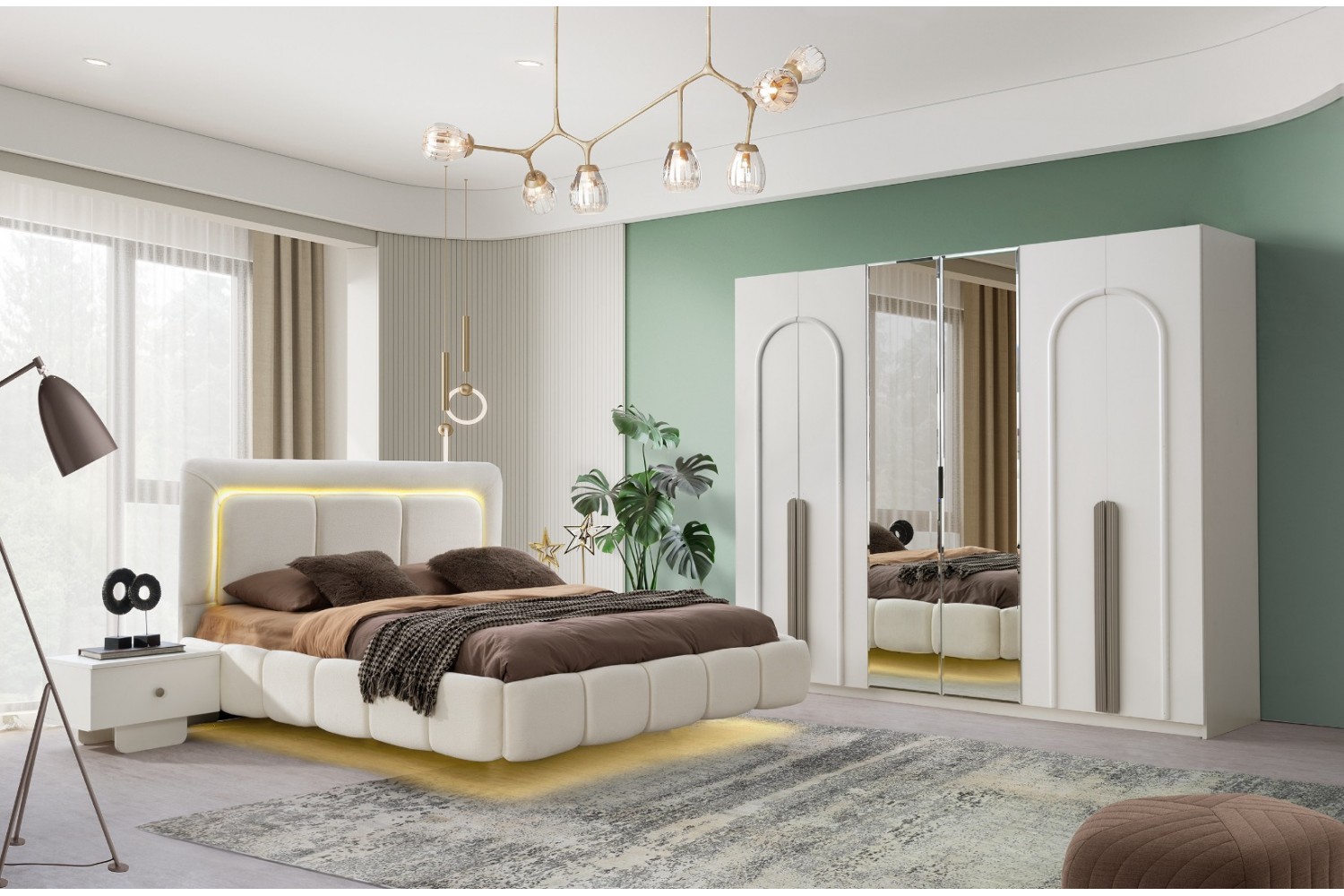 Barcelona Yatak Oda Takımı %100 MDF