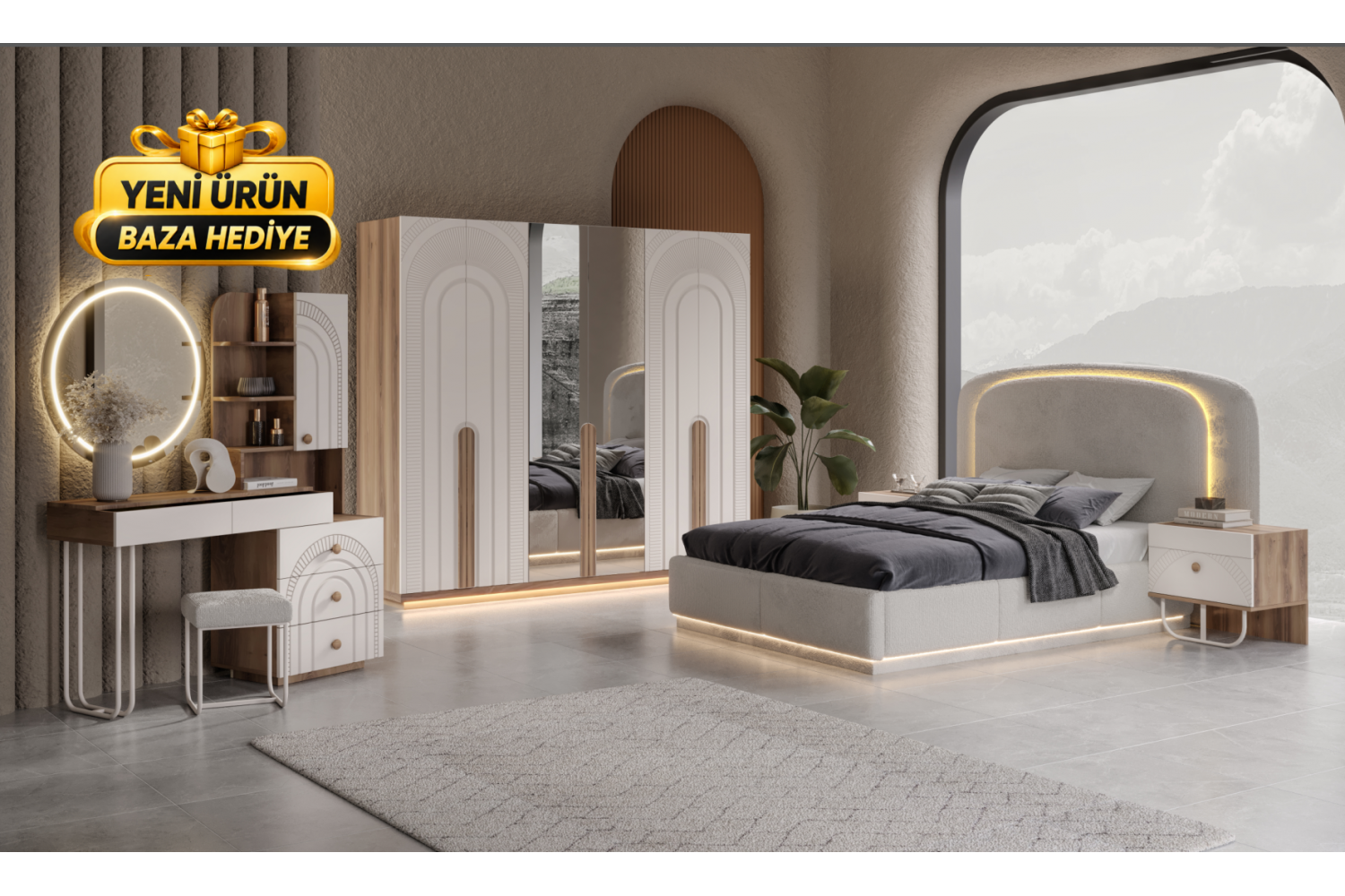 Bruno Yatak Odası Takımı %100 MDF